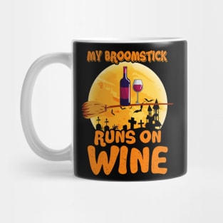 Latest My Broomstick Runs On Wine Halloween Costume Mug